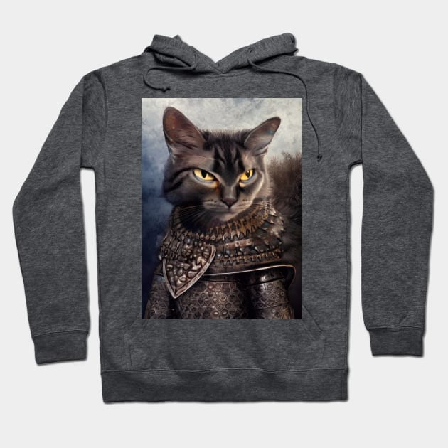 Armored knight cat: Burglar Hoodie by Dendros-Studio